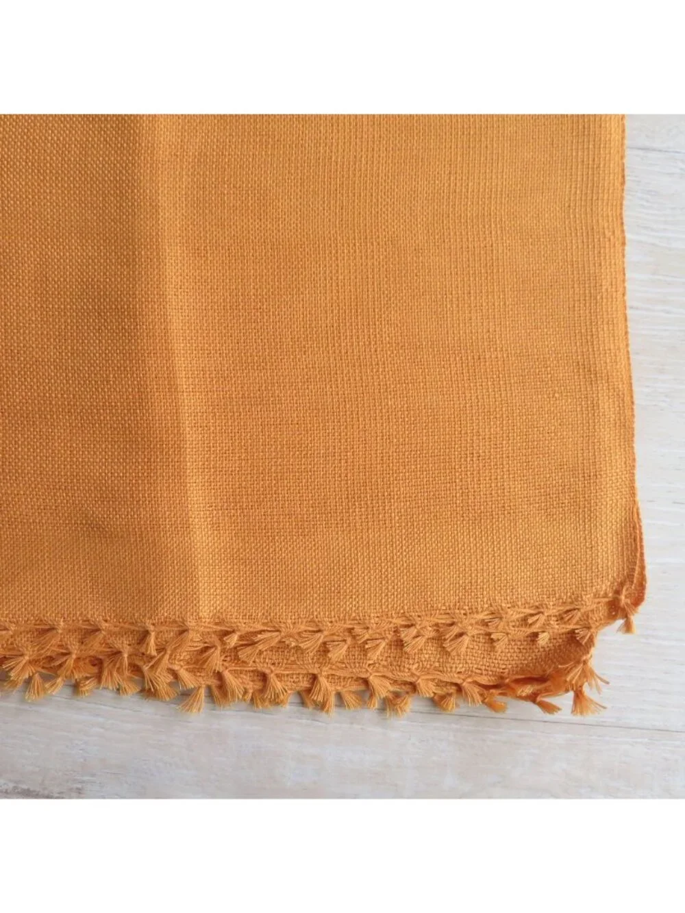 Lot of 5 New Orange Fabric Napkins with Fringe Trim 11